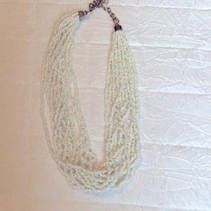 Vintage White Glass Necklace